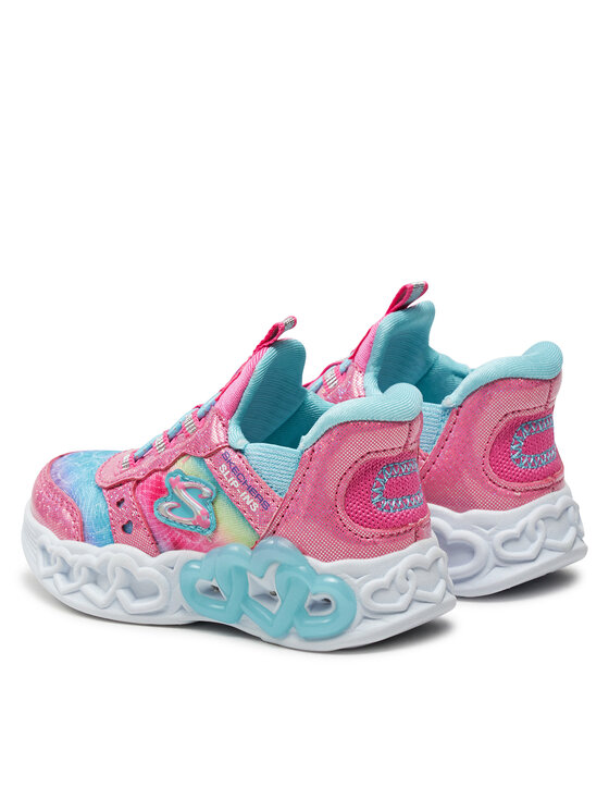 Skechers Sneakersy Skechers Infinite Heart Lights 303755N/PKMT Stříbrná