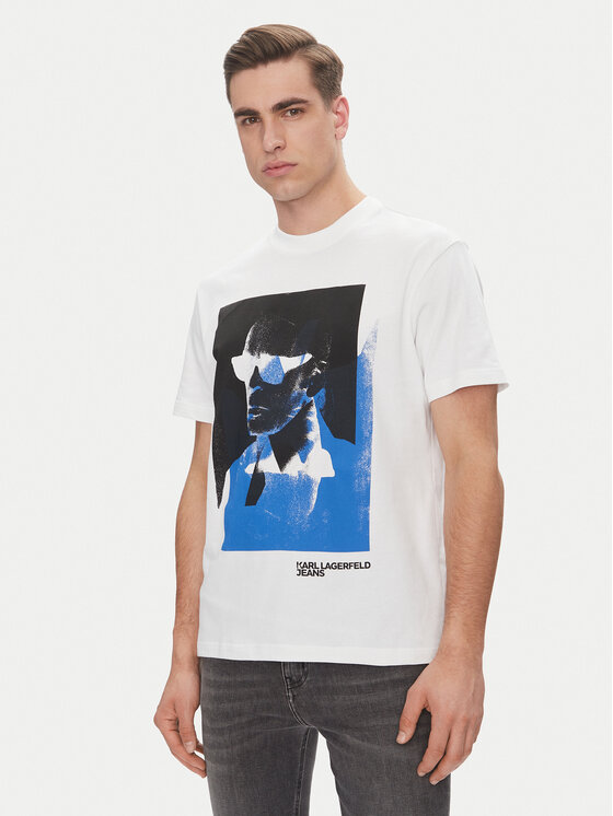 Karl Lagerfeld Jeans Karl Lagerfeld Jeans Póló A2M17036 Fehér Regular Fit