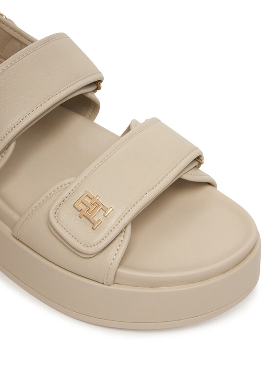 Tommy Hilfiger Sandali Tommy Hilfiger Leather Sporty Platform Sandal FW0FW09119 Bež