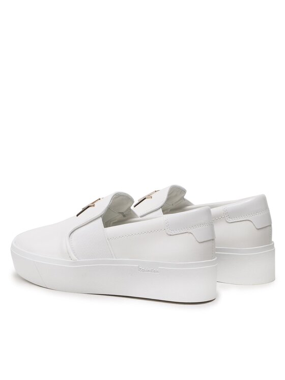 Calvin Klein Tenisice Calvin Klein Flatform Cupsole Slip On W/Hw HW0HW01421 Bijela