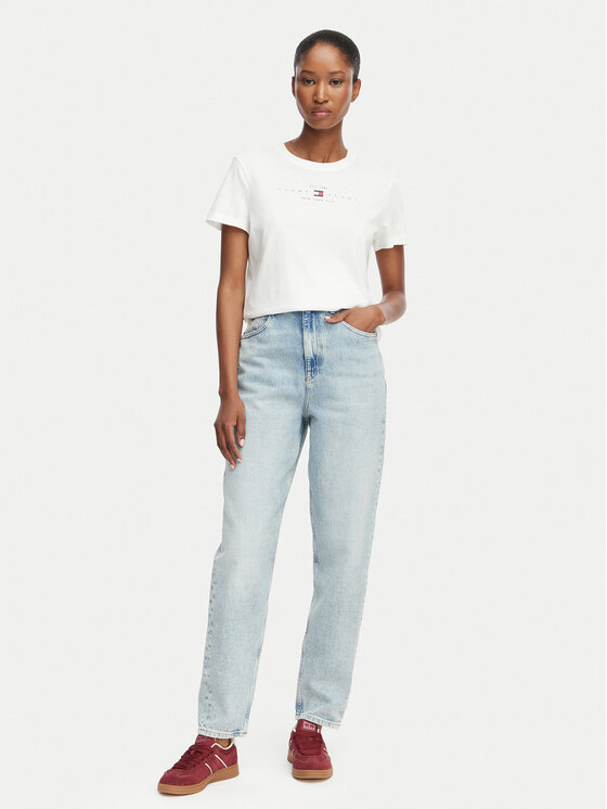 Tommy Jeans Tommy Jeans Camiseta Linear Ss Tee DW0DW22789 Crema Regular Fit