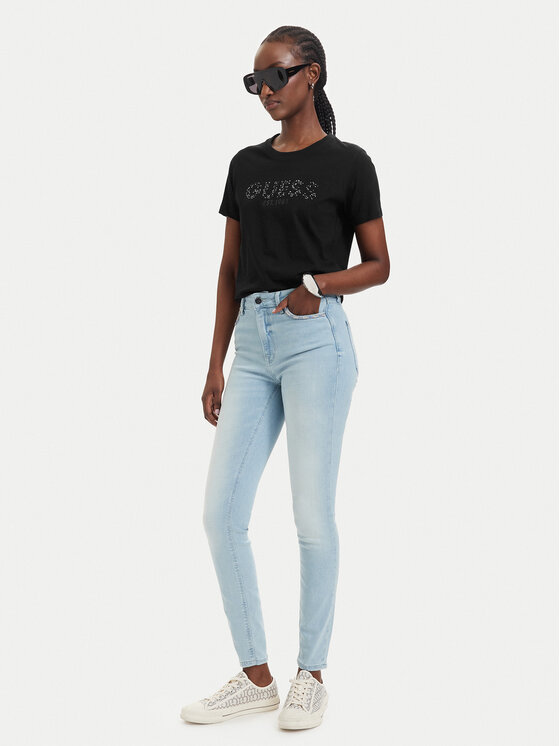 Guess Guess Футболка W6GI15 K3035 Чорний Regular Fit