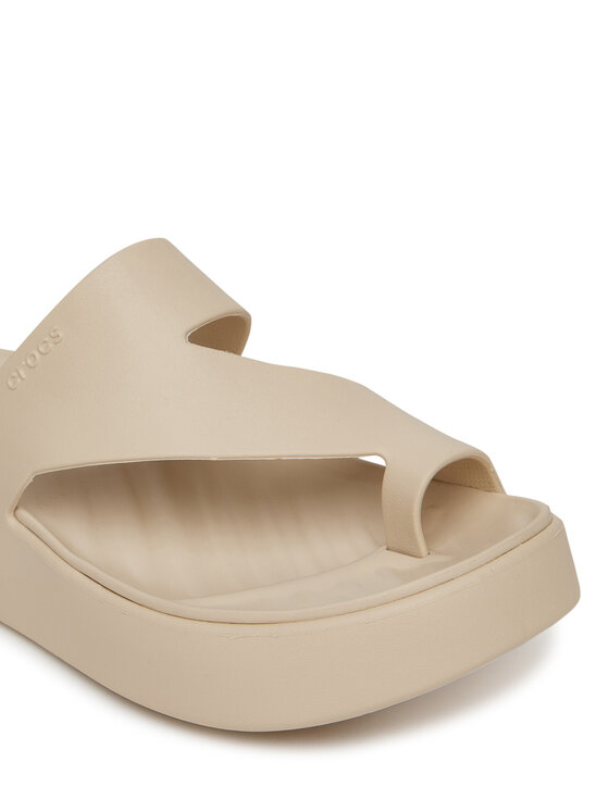 Crocs В'єтнамки Crocs Getaway Platform Toe Loop 210834 Бежевий