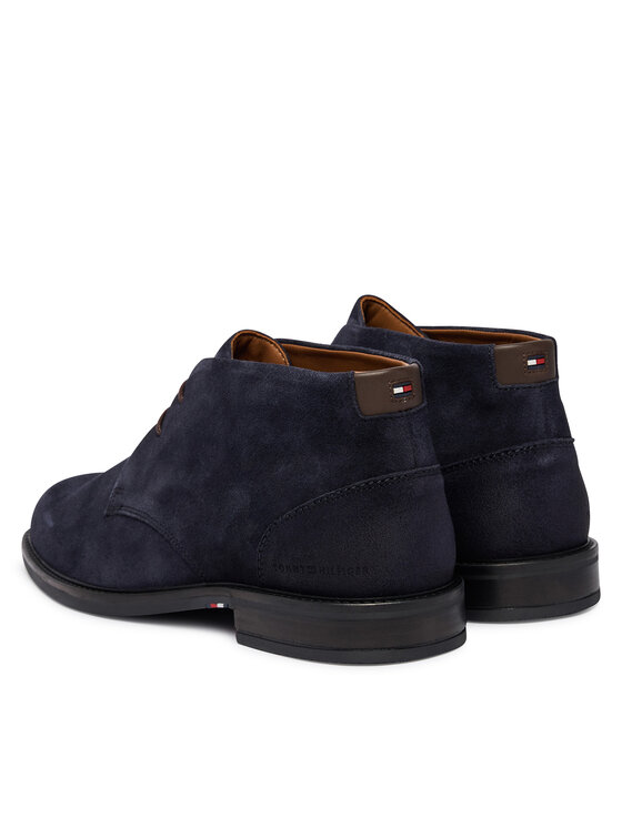 Tommy Hilfiger Polacchine Tommy Hilfiger Corporate Dressy Suede Lace Boot FM0FM05951 Blu scuro