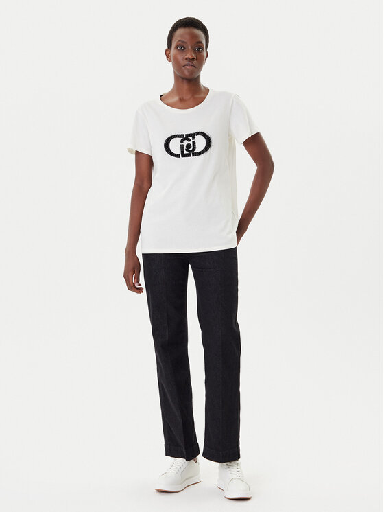 Liu Jo Sport Liu Jo Sport Camiseta TF5280 JS923 Écru Regular Fit