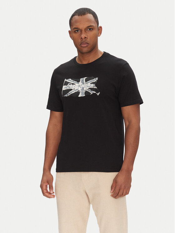 Pepe Jeans Pepe Jeans Футболка Flag PM509720 Чорний Regular Fit