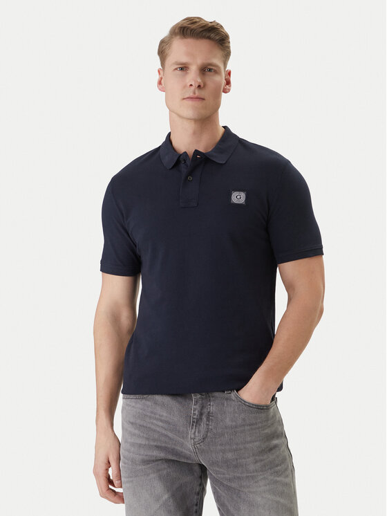Guess Guess Поло M2YP24 KC9T1 Cиній Regular Fit