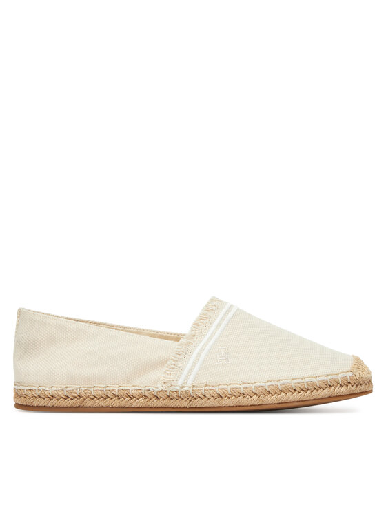 Tommy Hilfiger Espadrilky Tommy Hilfiger Fringe Canvas Closed Espadrille FW0FW08881 Béžová