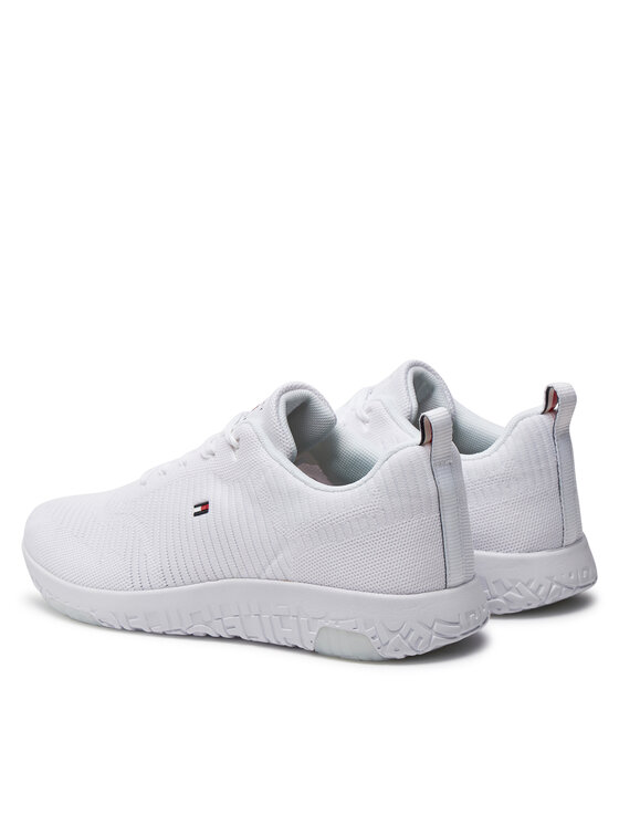 Tommy Hilfiger Sneakersy Tommy Hilfiger Corporate Knit Rib Runner FM0FM02838 Biały