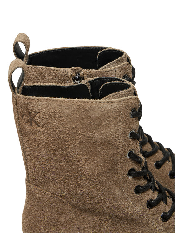 Calvin Klein Jeans Outdoorová obuv Calvin Klein Jeans Flatform Zip Laceup Mg S YW0YW01554 Hnedá