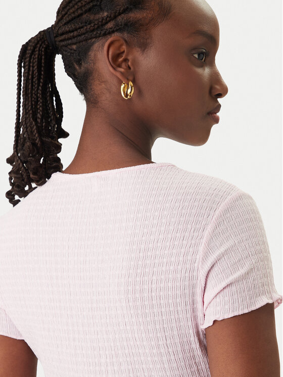 Tommy Jeans Tommy Jeans Camiseta Smock Seersucker DW0DW22219 Rosa Slim Fit