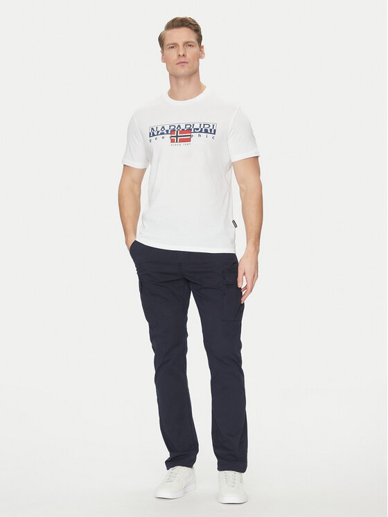 Napapijri Napapijri Футболка S-Aylmer NP0A4HTO Білий Regular Fit