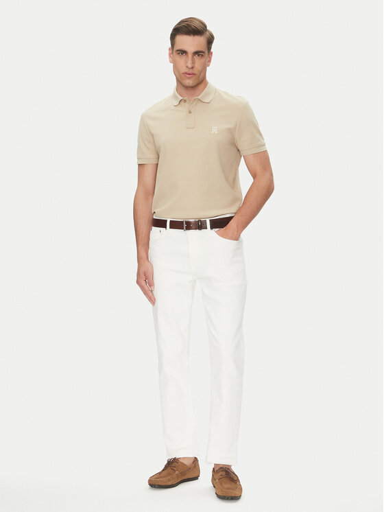 Tommy Hilfiger Tommy Hilfiger Polo majica MW0MW33167 Bež Regular Fit
