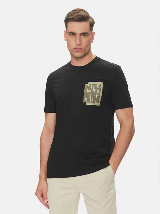 BOSS BOSS Футболка Te_Container 50546920 Чорний Regular Fit
