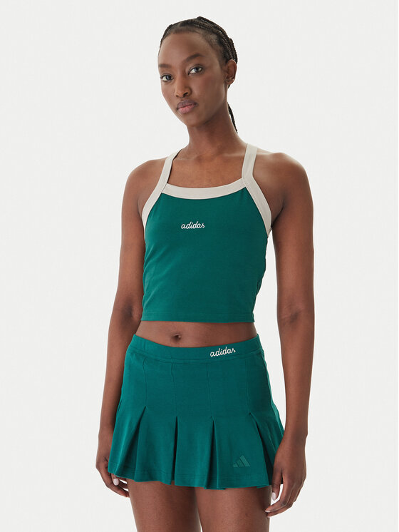 adidas adidas Топ Seasonal Essentials Colorpop JZ0195 Зелений Slim Fit