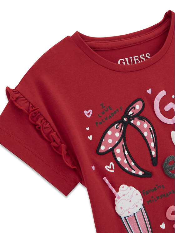 Guess Guess Camiseta K6RI04 K6YW4 Rojo Regular Fit