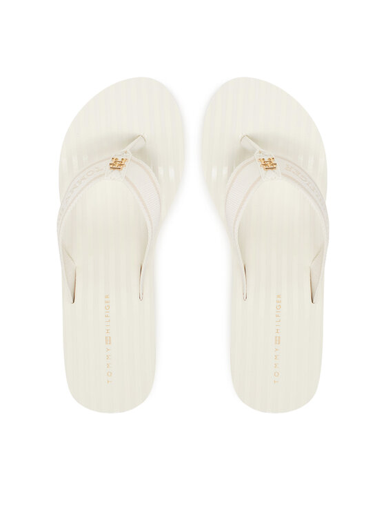 Tommy Hilfiger Japanke Tommy Hilfiger Th Stripes Wedge Beach Sandal FW0FW08521 Bijela