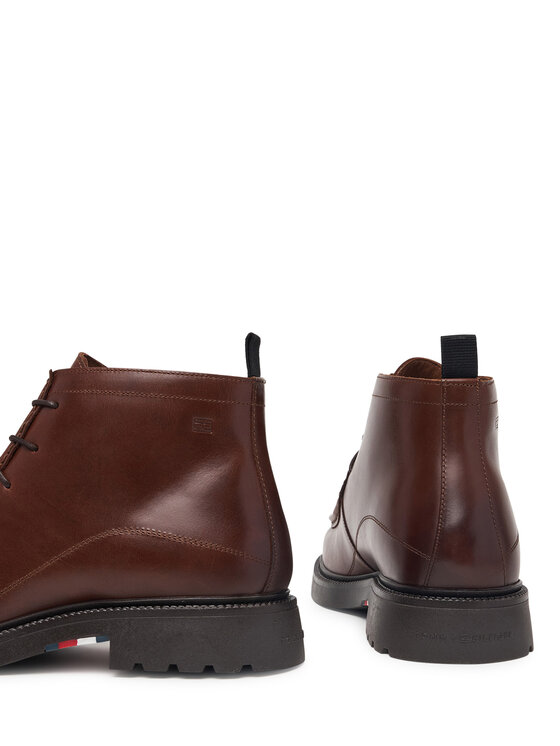 Tommy Hilfiger Μποτίνια Tommy Hilfiger Corporate Casual Lth Moc Chukka FM0FM05987 Καφέ