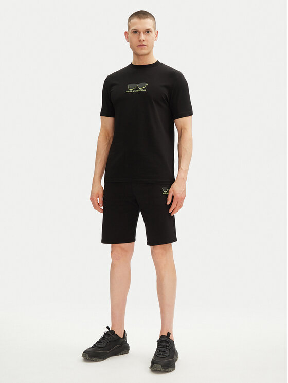 KARL LAGERFELD KARL LAGERFELD Póló 755400 552235 Fekete Regular Fit