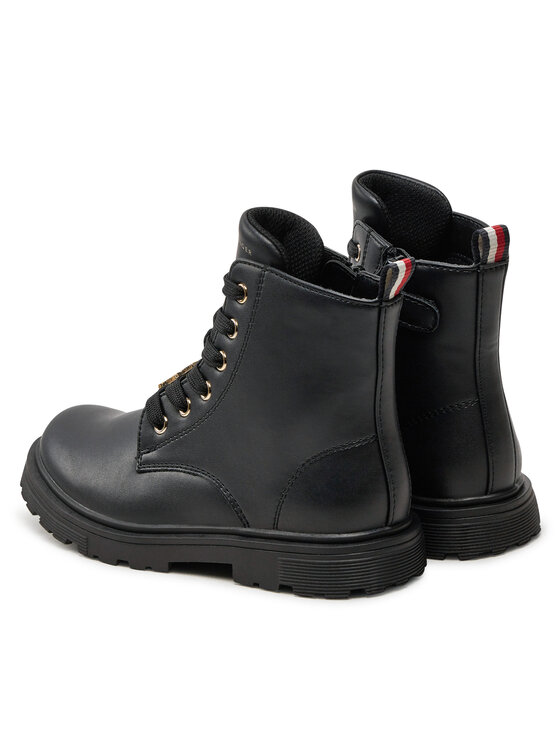 Tommy Hilfiger Trappers Tommy Hilfiger Lace-Up Bootie T1A5-33561-1351 S Negru
