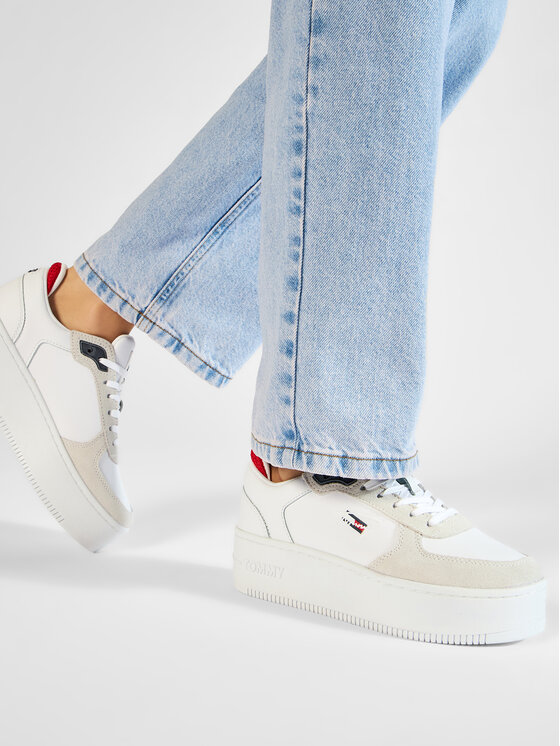 Tommy Jeans Αθλητικά Tommy Jeans Iconic Flatform EN0EN01421 Λευκό
