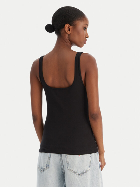 Calvin Klein Jeans Calvin Klein Jeans Top Monologo Scoop Nk Rib LV047A804G Negro Slim Fit