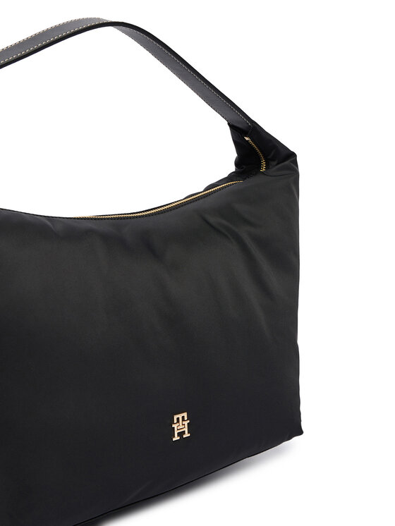 Tommy Hilfiger Ročna torba Tommy Hilfiger Th Go Hobo Nylon AW0AW18229 Črna