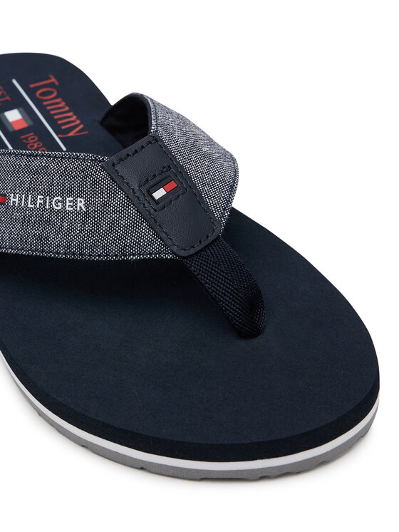 Tommy Hilfiger Flip-flops Tommy Hilfiger Chambray Beach Sandal FM0FM05570 Sötétkék