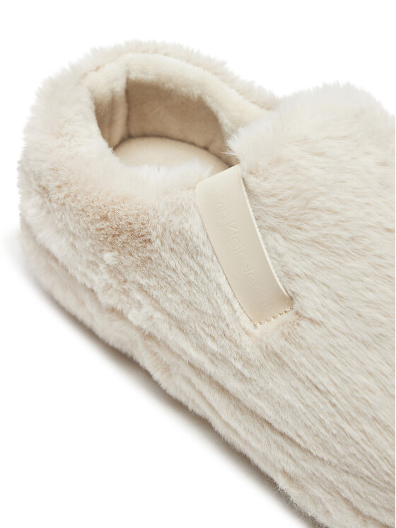 Calvin Klein Jeans Papuče Calvin Klein Jeans Home Anke Slipper Wn Fur YW0YW01596 Écru