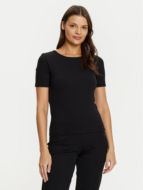 Guess Guess Футболка V5RI04 KCLH0 Чорний Regular Fit