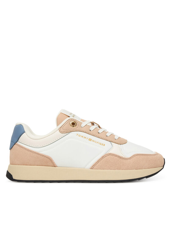 Tommy Hilfiger Laisvalaikio batai Tommy Hilfiger Mix Material Runner FW0FW08950 Écru