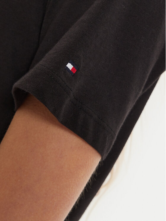 Tommy Hilfiger Tommy Hilfiger Majica Logo WW0WW40276 Črna Regular Fit