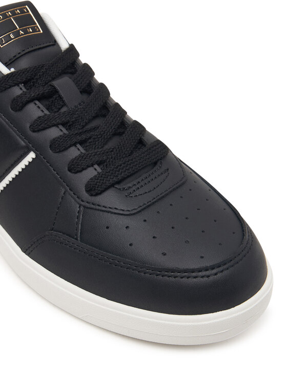 Tommy Jeans Sneakersy Tommy Jeans Lightweight Flag Leather Court EM0EM01758 Černá