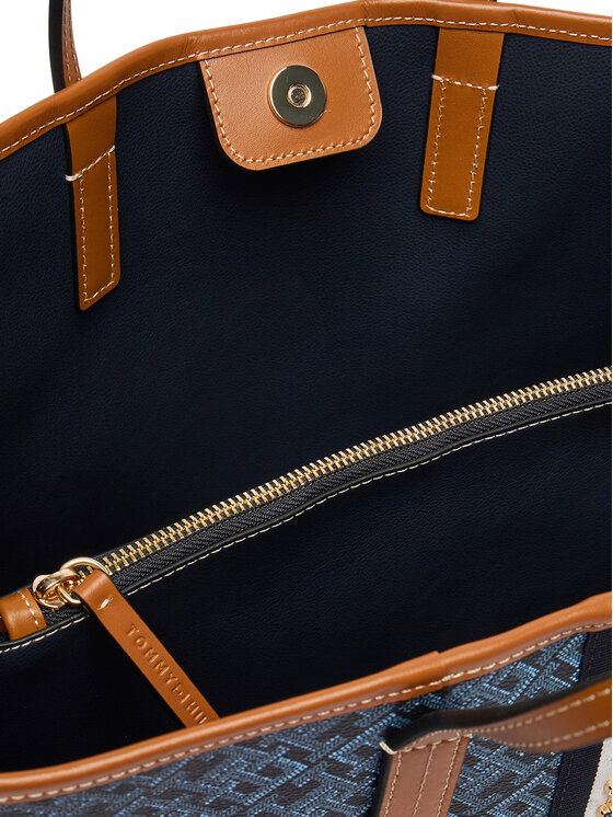 Tommy Hilfiger Rankinė Tommy Hilfiger Th Monoplay Satchel Corp AW0AW19516 Tamsiai mėlyna