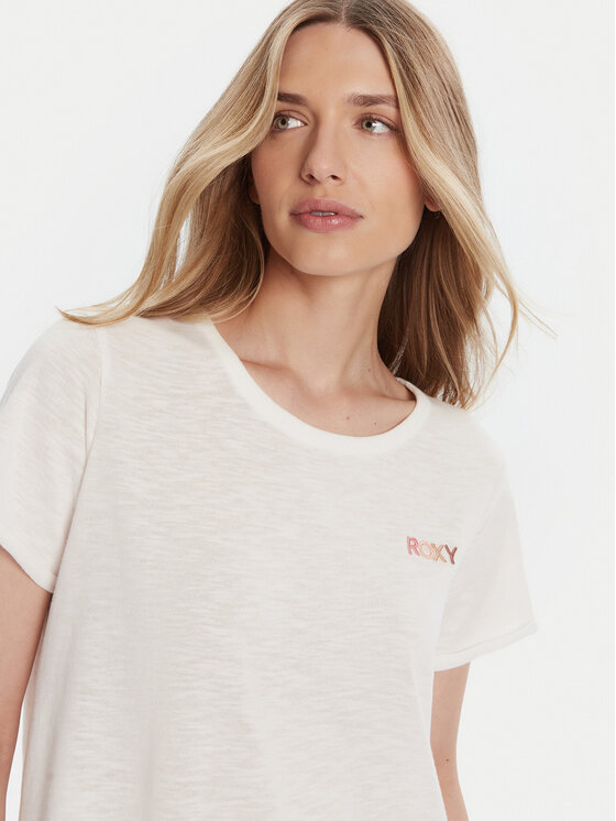 Roxy Roxy Camiseta ERJZT05731-WBK0 Blanco Regular Fit