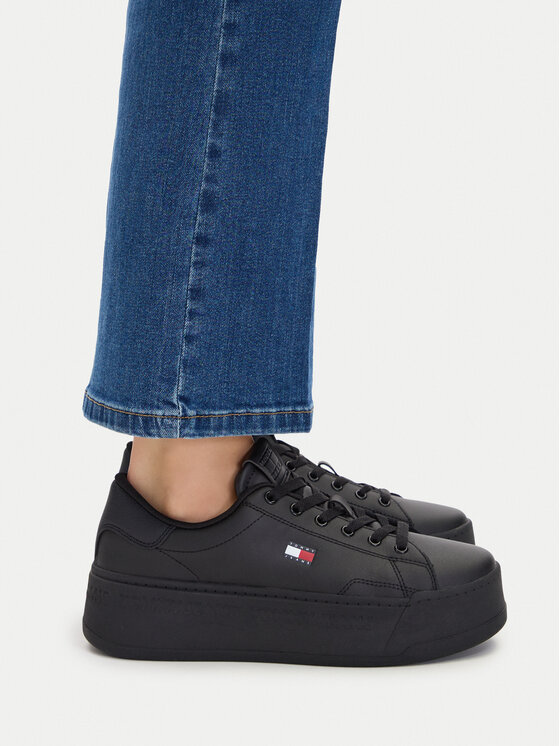 Tommy Jeans Snīkeri Tommy Jeans Platform Logo Sneaker EN0EN02961 Melns