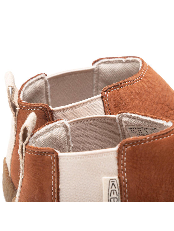 Keen Kotníková obuv s elastickým prvkem Keen Mosey Chelsea Leather 1026826 Hnědá