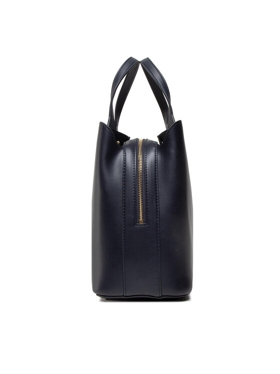 Tommy Hilfiger Kabelka Tommy Hilfiger Iconic Tommy Satchel AW0AW13390 Tmavomodrá