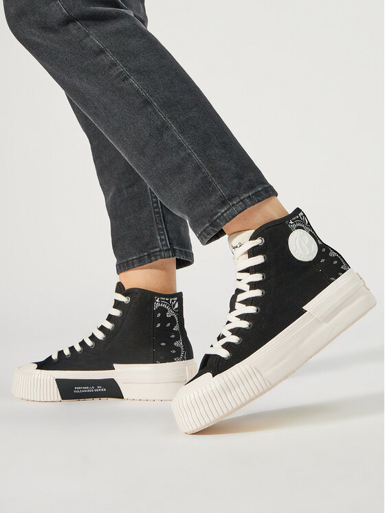 Pepe Jeans Tornacipő Pepe Jeans Samoi Divided PLS31554 Fekete