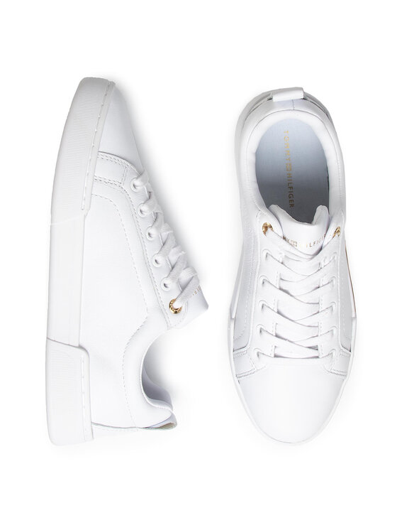 Tommy Hilfiger Sneakers Tommy Hilfiger Branded Outsole Metallic Sneaker FW0FW04707 Bianco