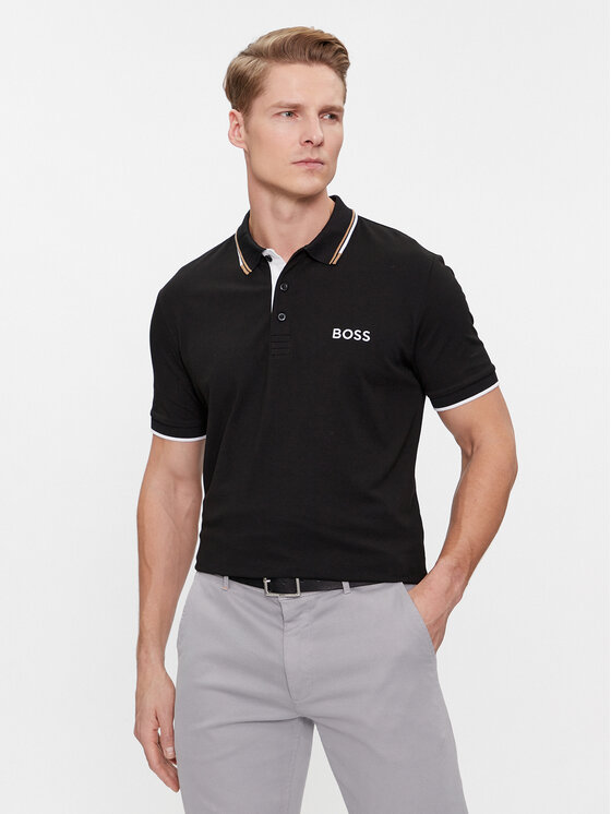 BOSS Boss Поло Paddy Pro 50469102 Чорний Regular Fit