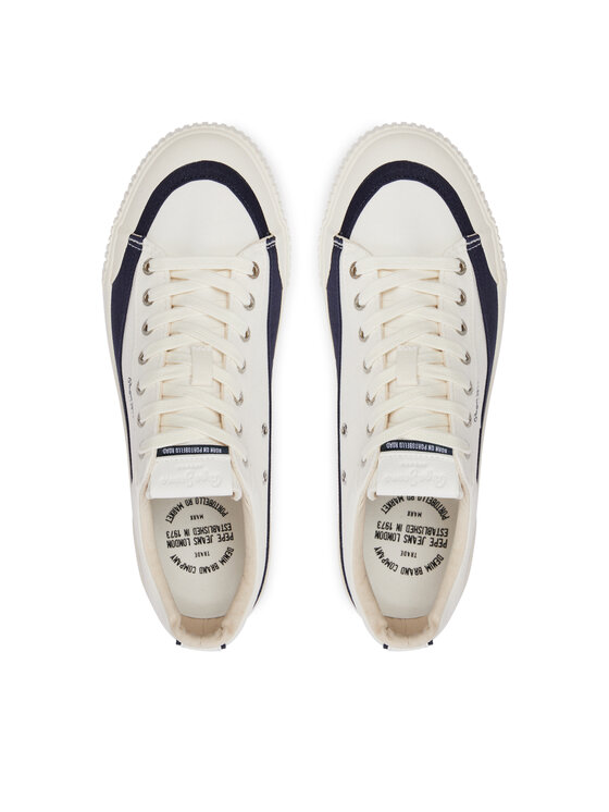 Pepe Jeans Trampki Pepe Jeans Ben Band M PMS31043 Biały
