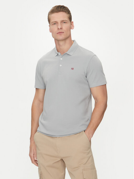 Napapijri Napapijri Polo marškinėliai Ealis NP0A4H8B Pilka Regular Fit