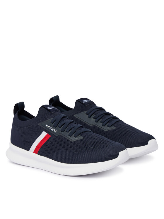 Tommy Hilfiger Sneakersy Tommy Hilfiger Lightweight Knitted Runner FM0FM05756 Tmavomodrá