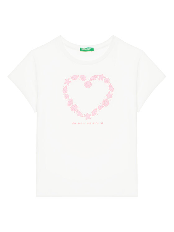 United Colors Of Benetton United Colors Of Benetton T-shirt 3JERG10J3 Bijela Regular Fit