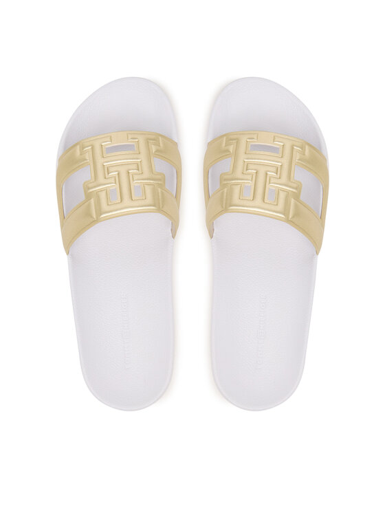 Tommy Hilfiger Šľapky Tommy Hilfiger Monogram Pool Slide FW0FW09525 Zlatá