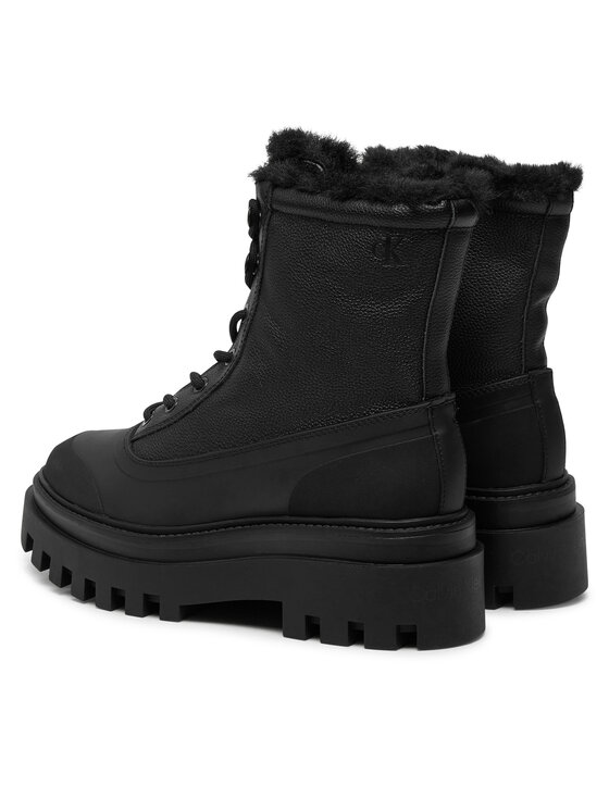Calvin Klein Jeans Trapper stila apavi Calvin Klein Jeans Flatform Lace Up Boot Padded YW0YW01557 Melns