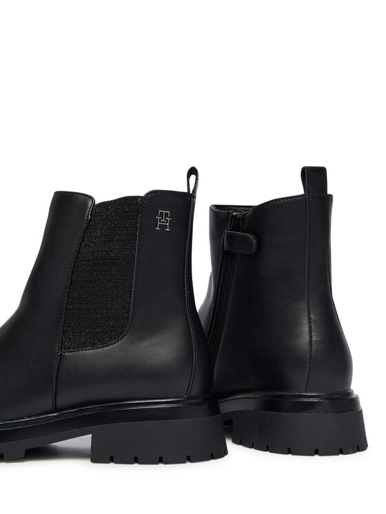 Tommy Hilfiger Botki Tommy Hilfiger Chelsea Boot T3A5-34152-1355 D Czarny