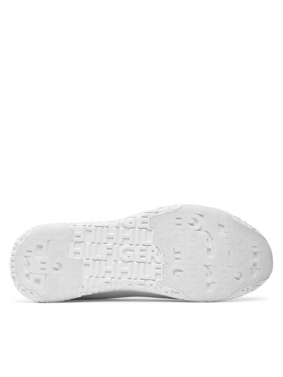 Tommy Hilfiger Sneakersy Tommy Hilfiger Corporate Knit Rib Runner FM0FM02838 Biela