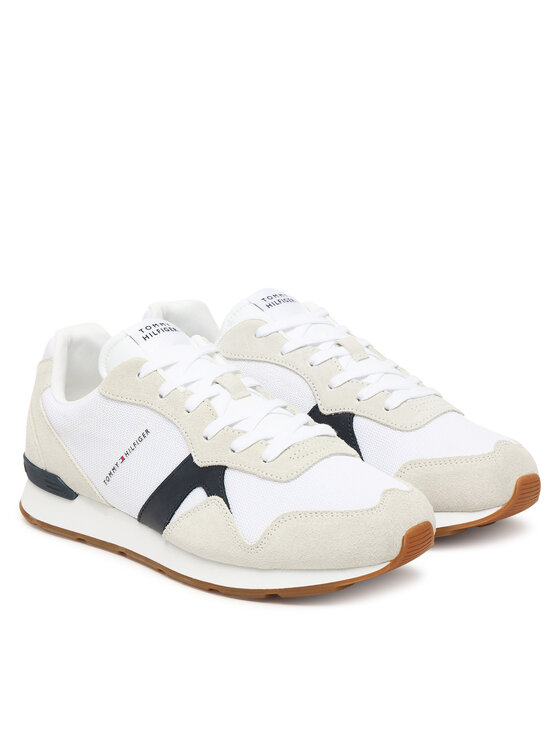Tommy Hilfiger Sneakersy Tommy Hilfiger Runner Icon Mix FM0FM05679 Écru